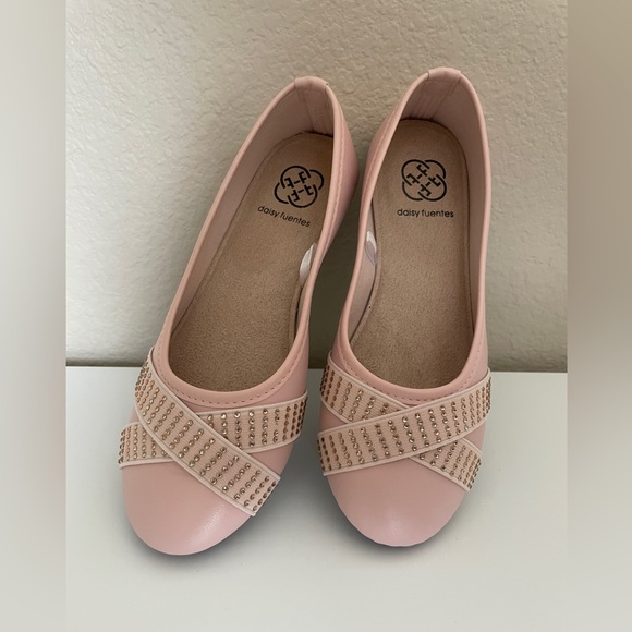 Daisy Fuentes Shoes - Daisy Fuentes Pink Woven Ballet Flats